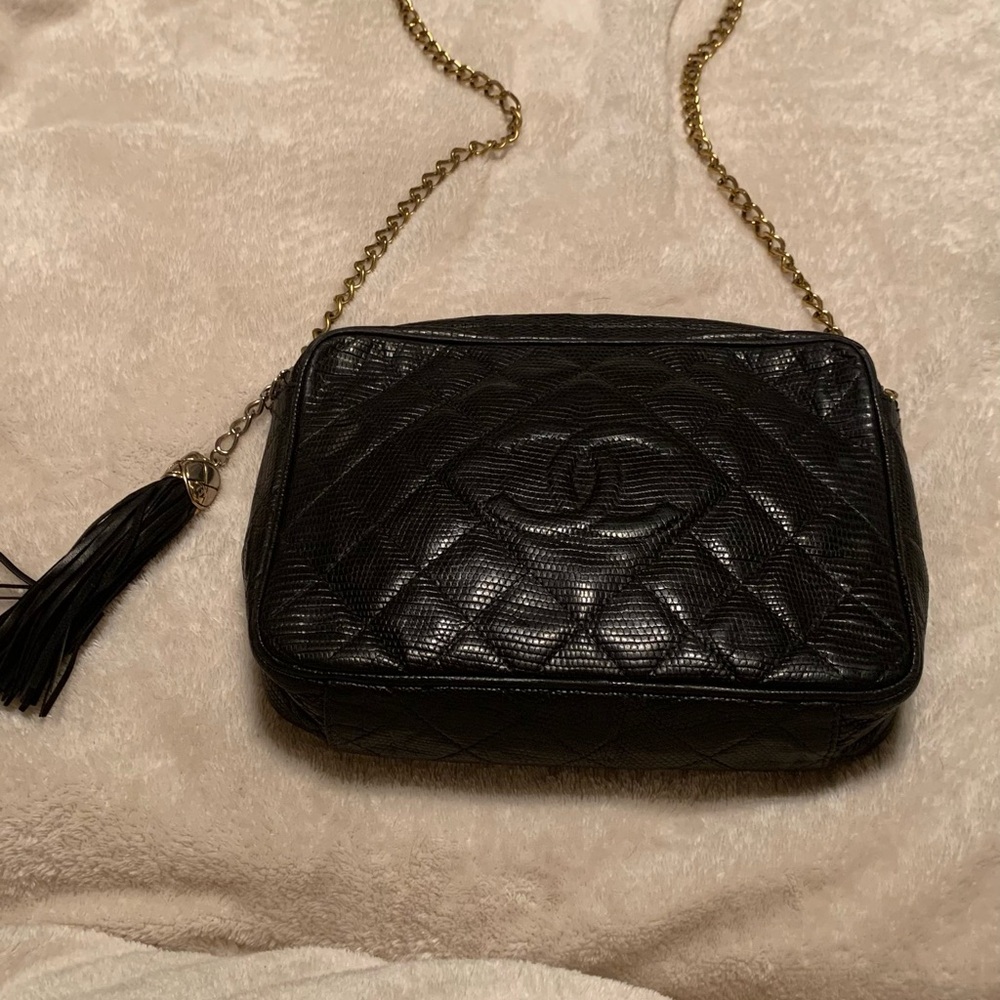 Chanel Caviar Pattern Camera Case Black - Vintage… - image 2